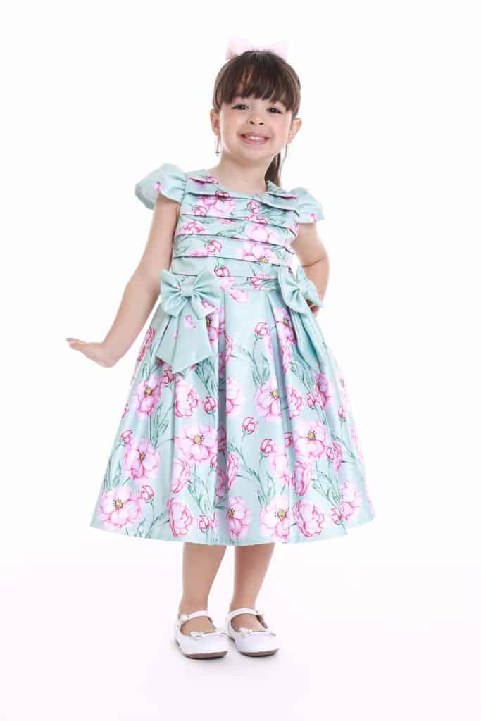 Vestido floral infantil para festa