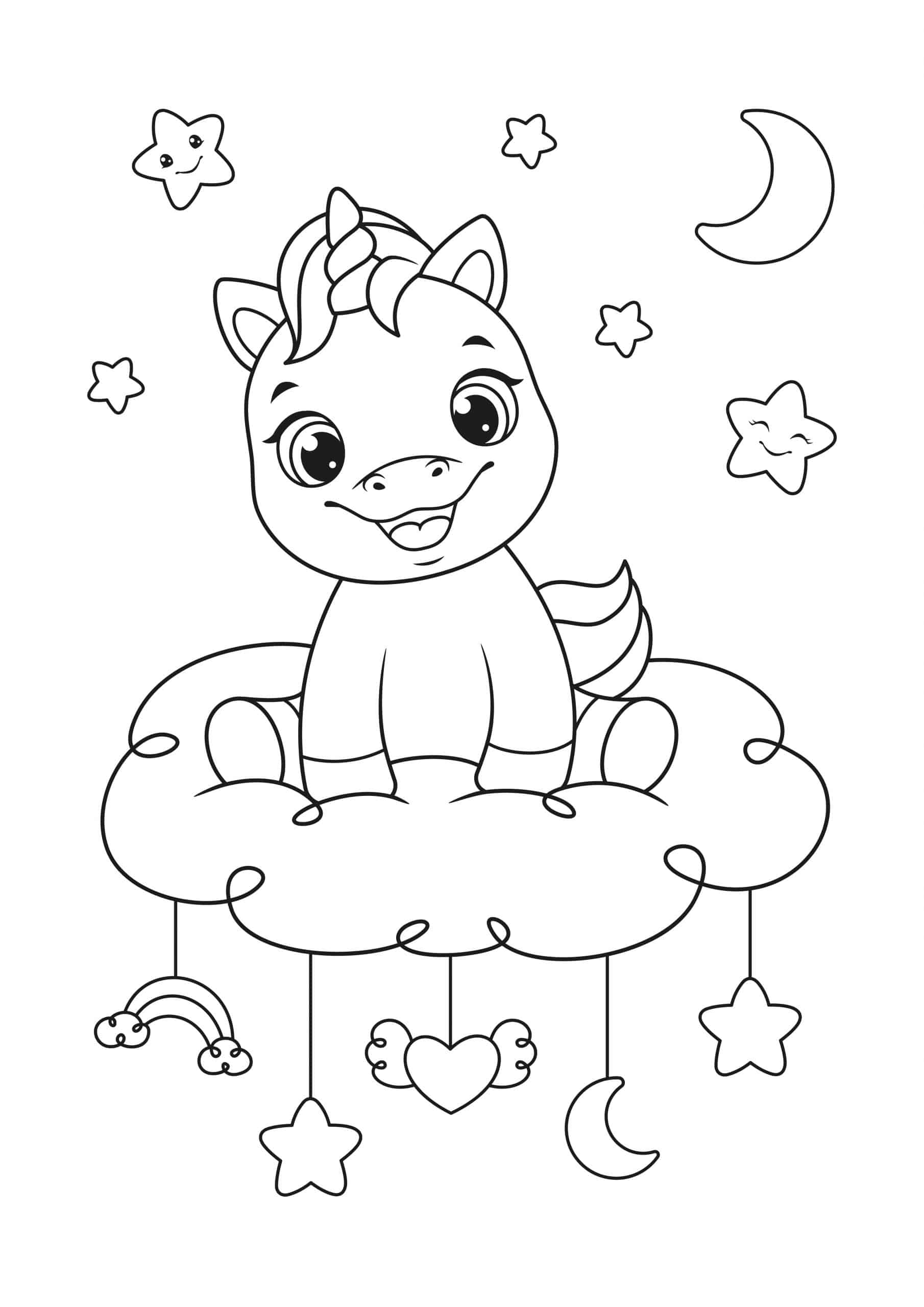 Baby unicornio para colorir