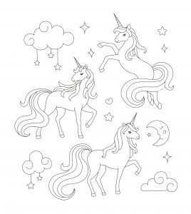 Desenho de unicornio para pintar