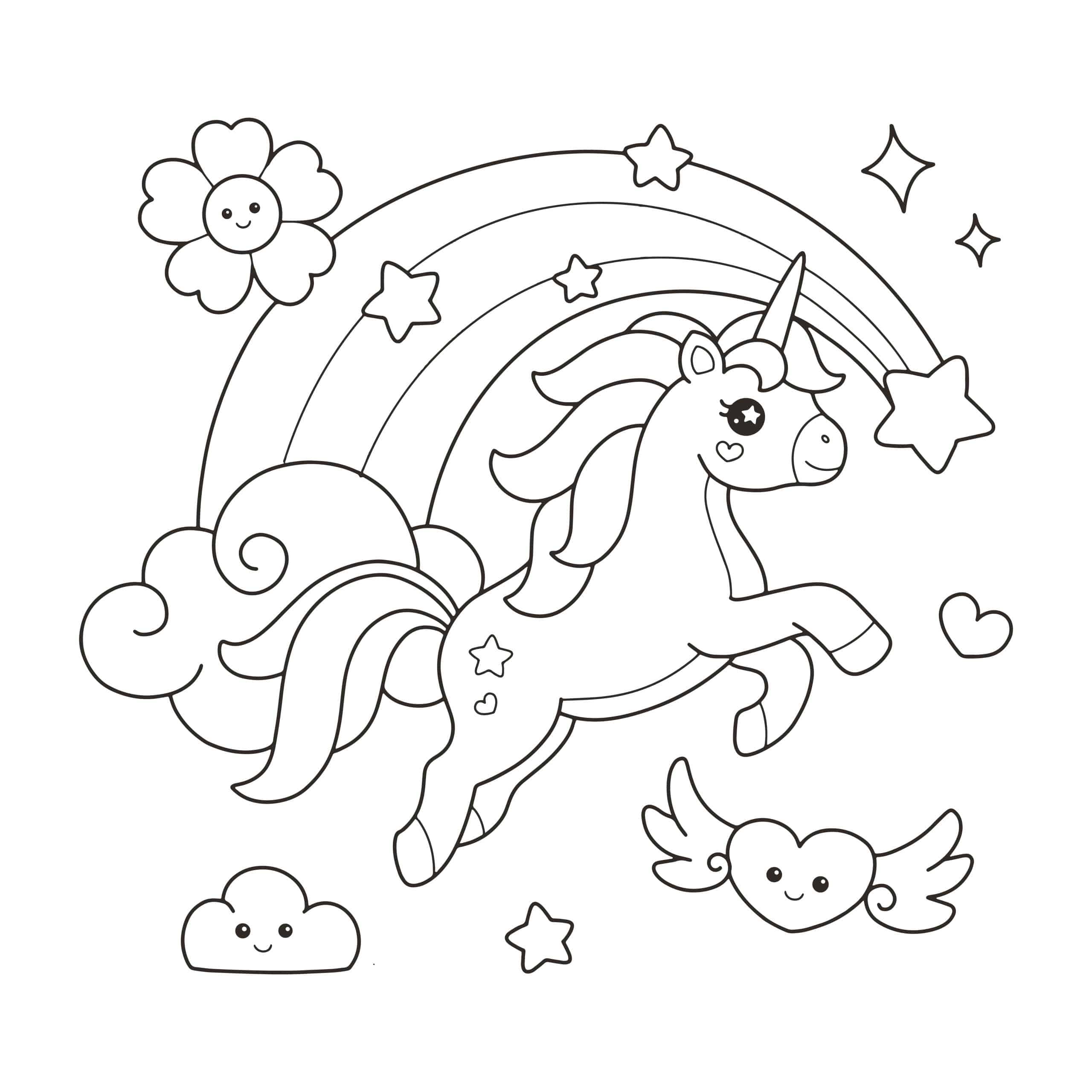 Unicornio fofo para colorir