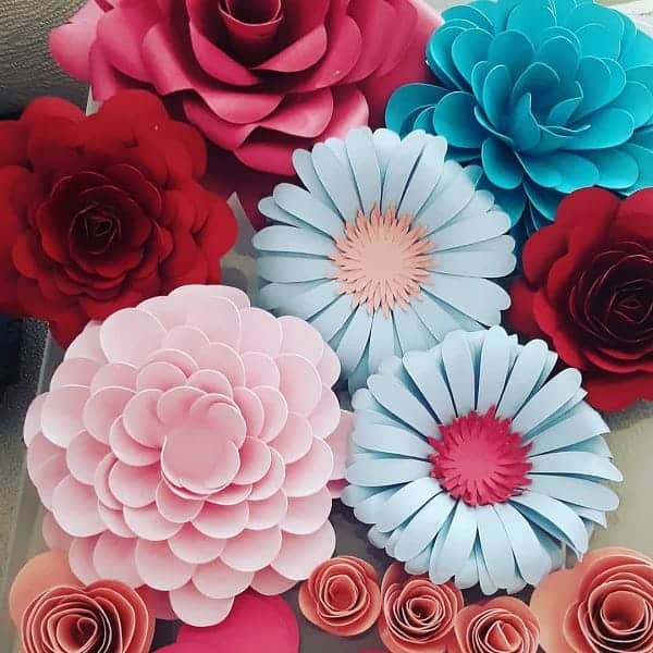 Decoração com flores de papel – Moldes fáceis