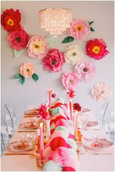 Decoração com flores de papel – Moldes fáceis