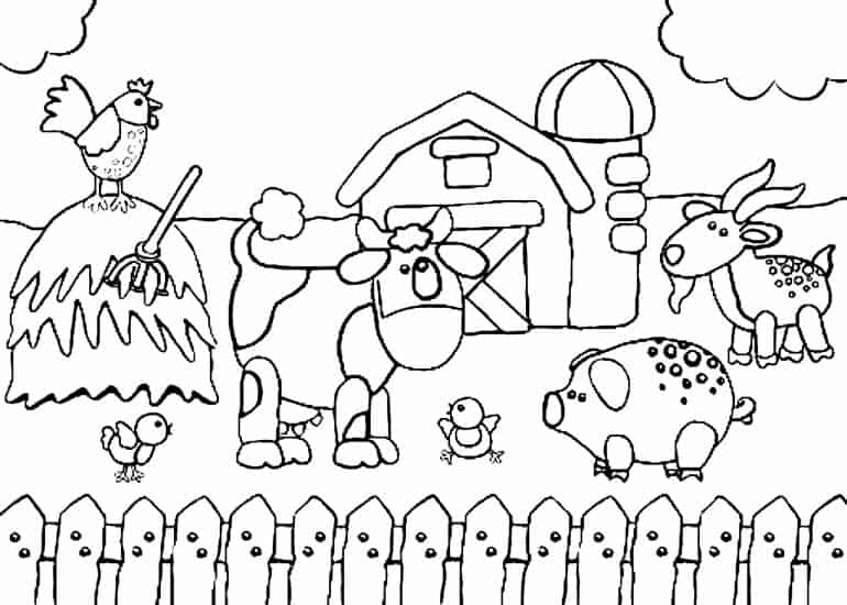 Desenhos de animais da fazenda para colorir