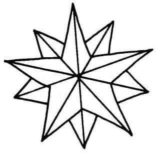 Desenhos de estrela de Natal para pintar