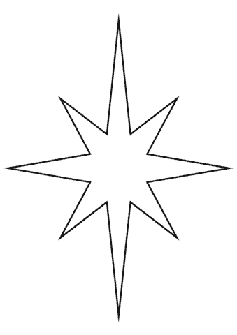 Desenhos de estrela de Natal para pintar