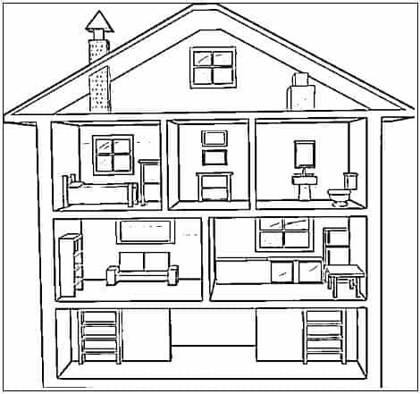 Desenhos de casa para colorir