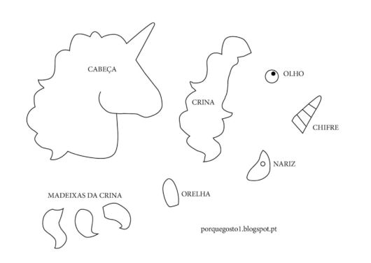 Moldes de unicórnio para imprimir