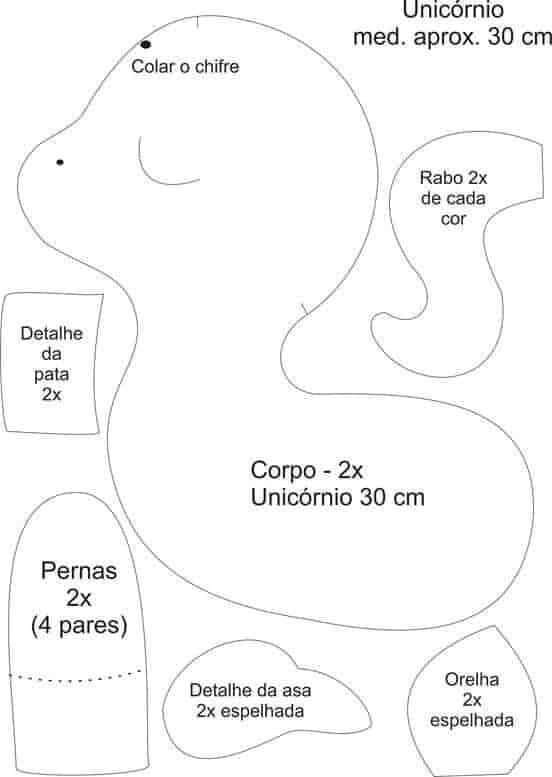 Moldes de unicórnio para imprimir