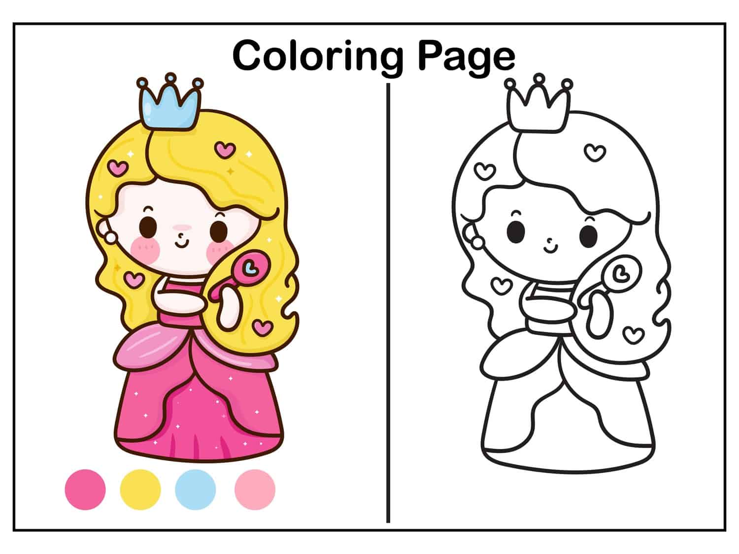 Princesinha simples para pintar-1