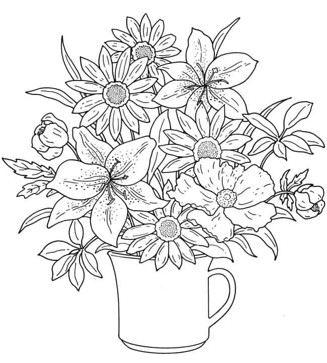 Desenhos de flores para colorir