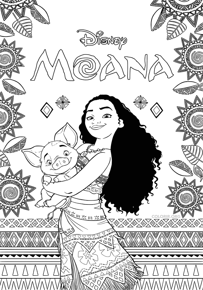 Desenhos da Moana para imprimir e colorir