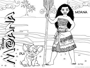 Desenhos da Moana para imprimir e colorir