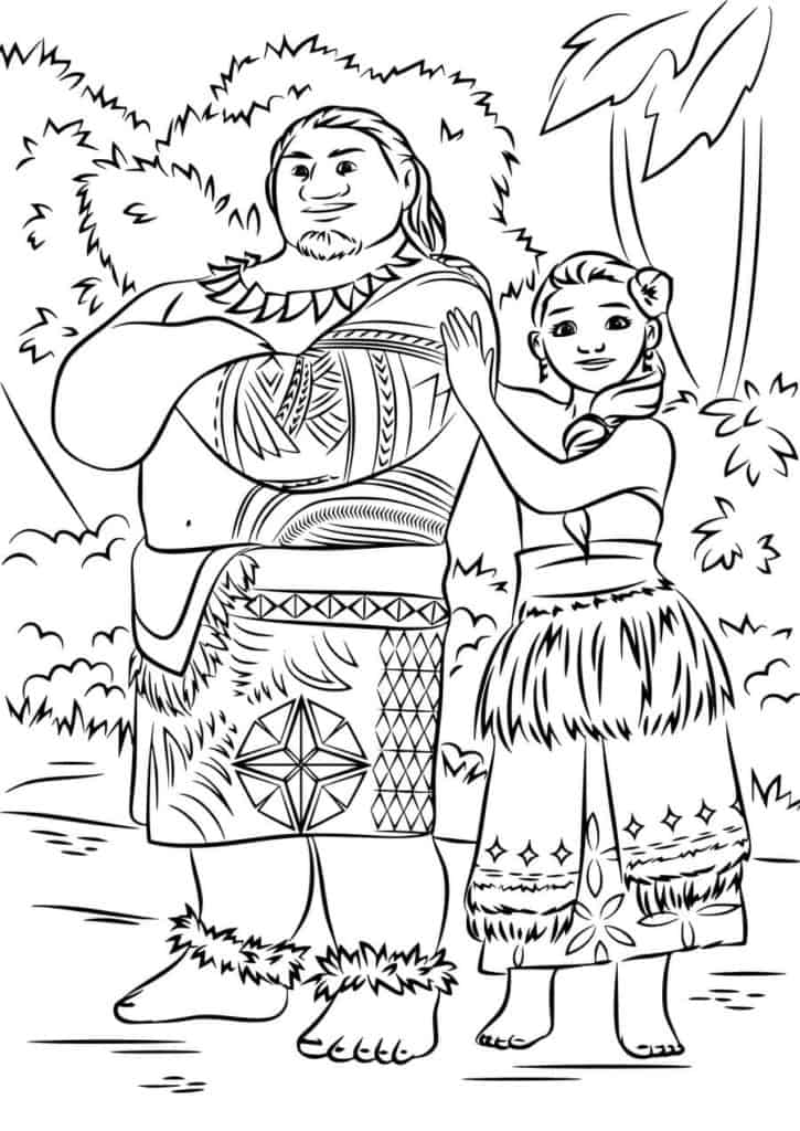 Desenhos da Moana para imprimir e colorir