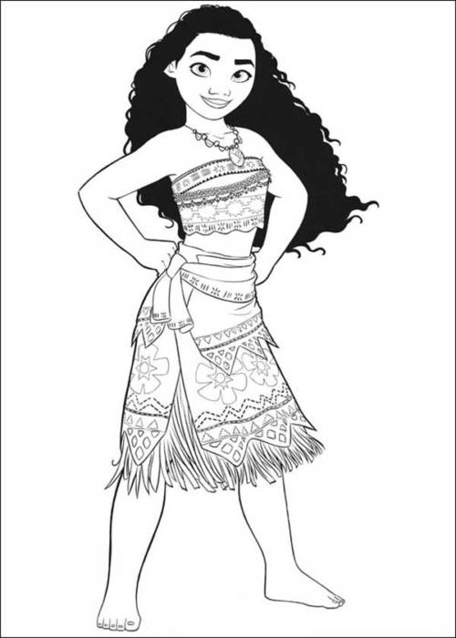 Desenhos da Moana para imprimir e colorir