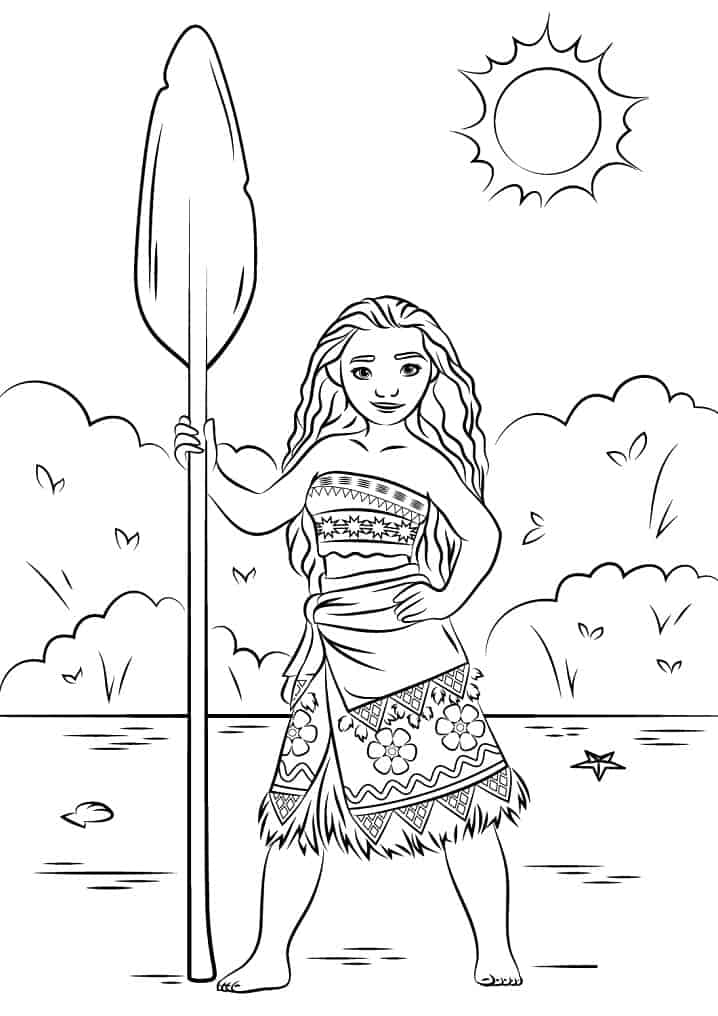 Desenhos da Moana para imprimir e colorir