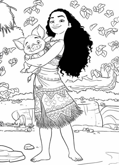 Desenhos da Moana para imprimir e colorir