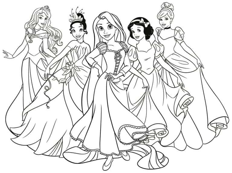 Desenhos de princesas para colorir
