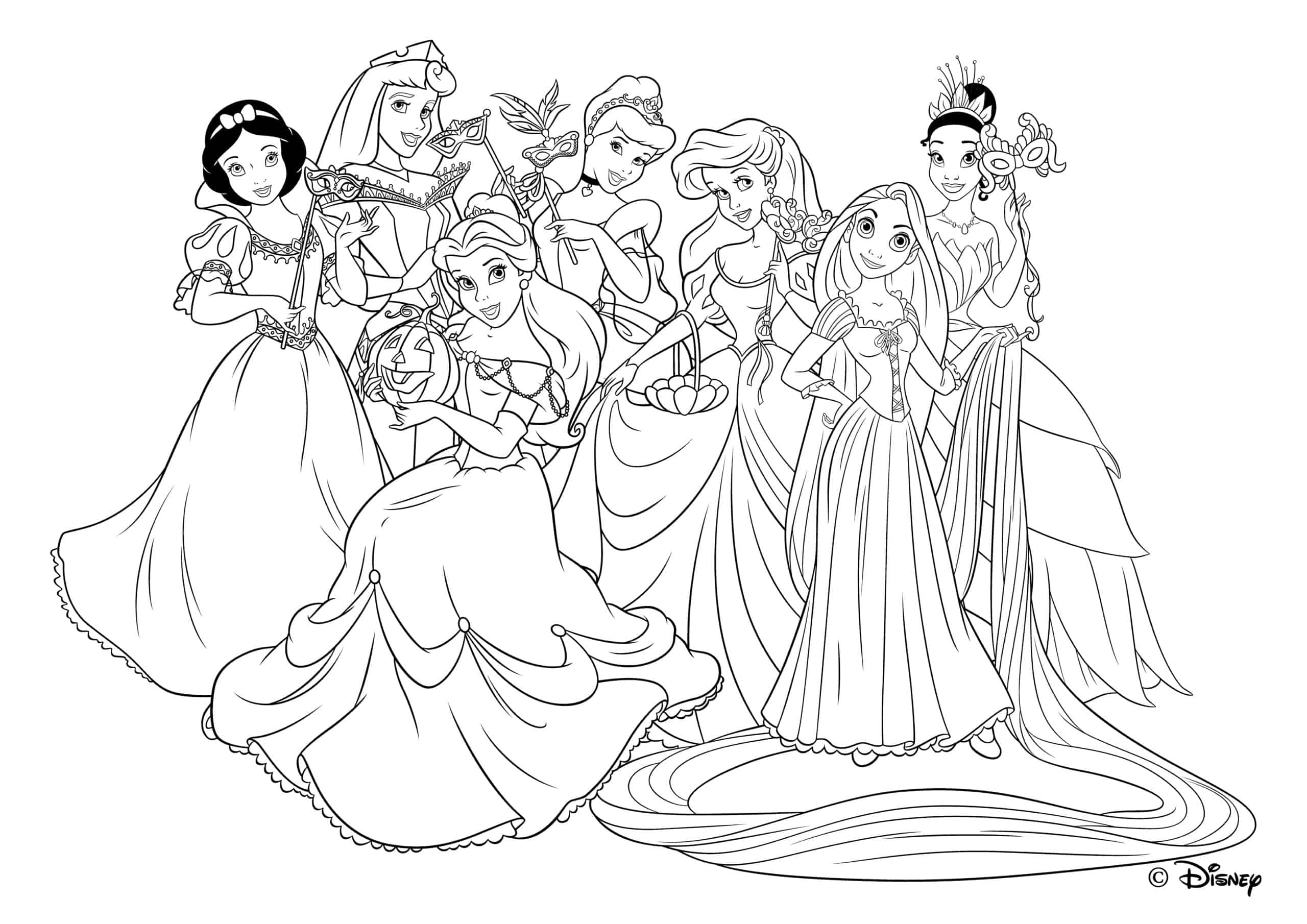 Desenhos de princesas para colorir