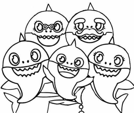 Desenhos do Baby Shark para colorir