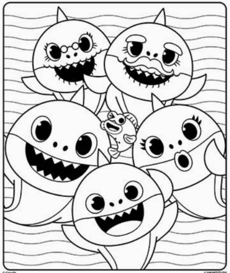 Desenhos do Baby Shark para colorir