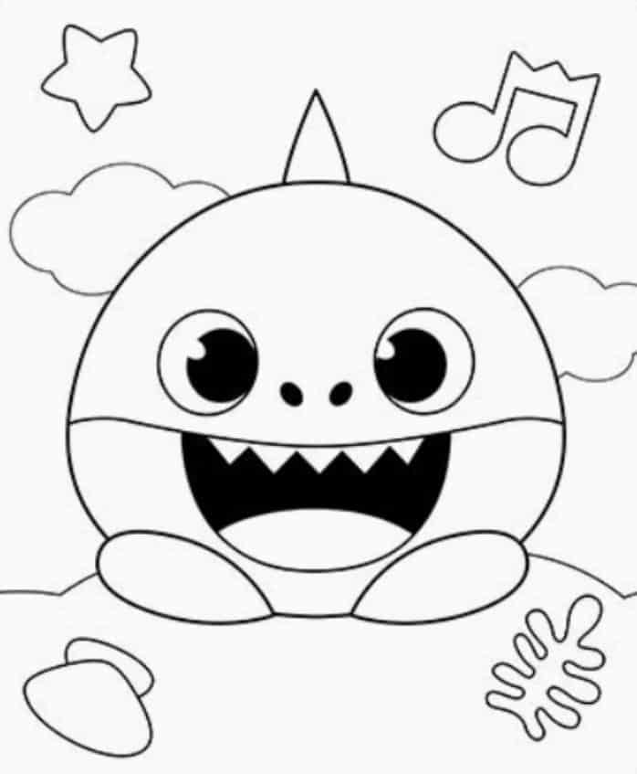 Desenhos do Baby Shark para colorir