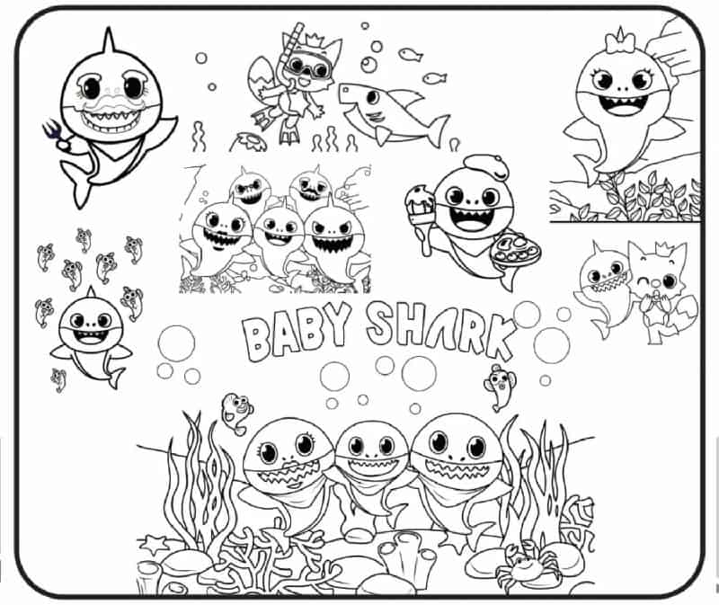 Desenhos do Baby Shark para colorir