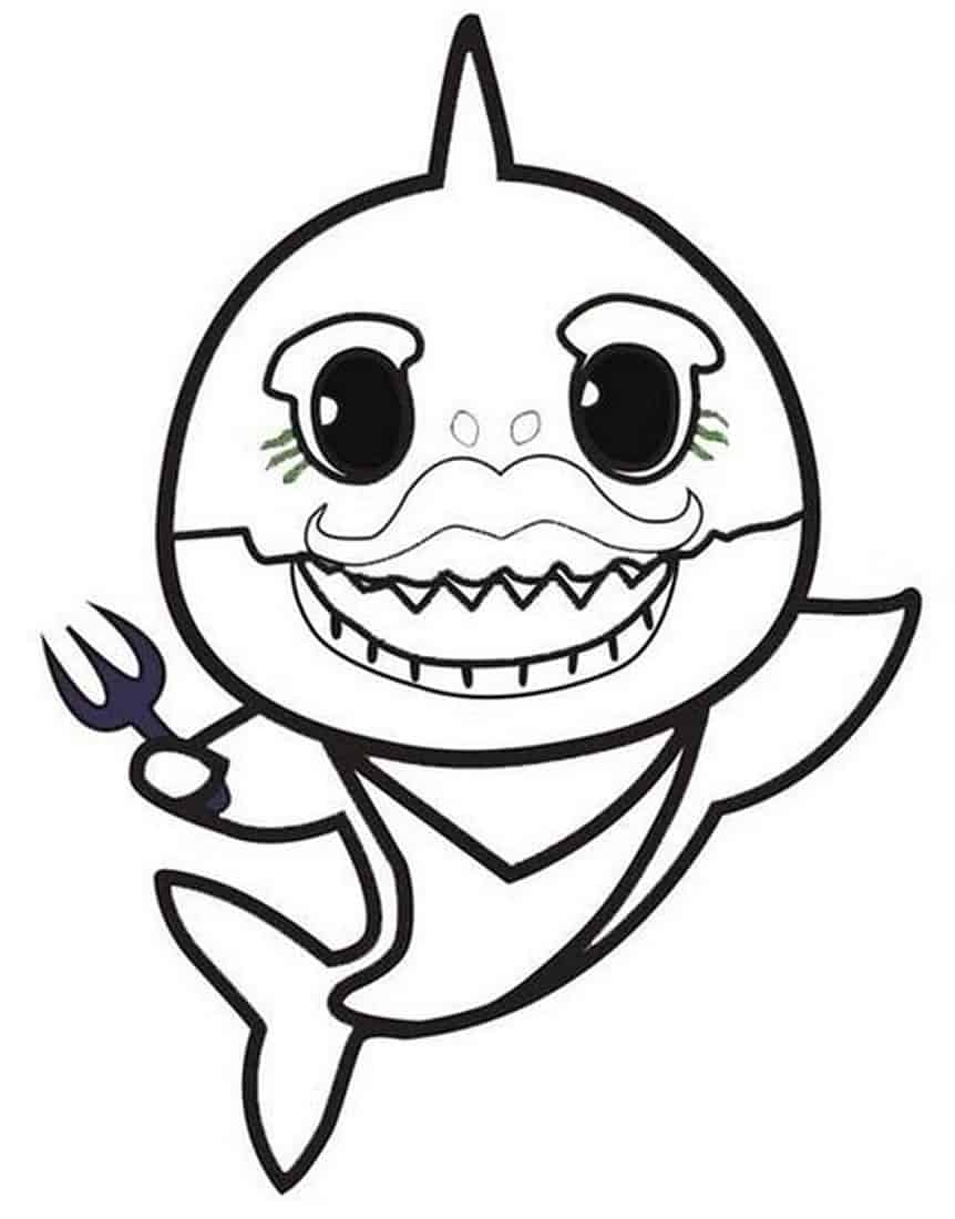 Desenhos do Baby Shark para colorir