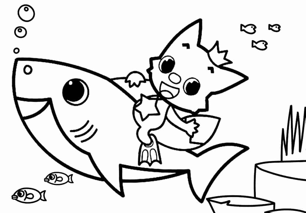 Desenhos do Baby Shark para colorir