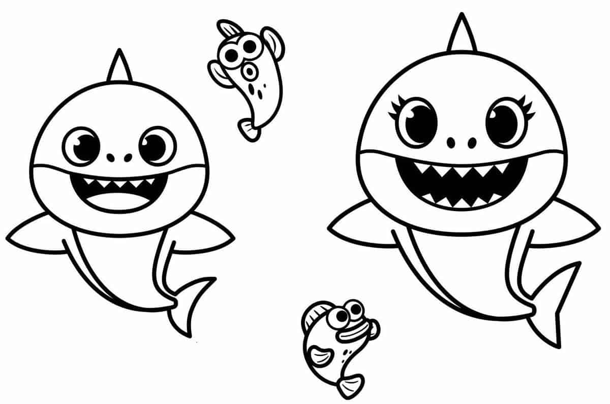 Desenhos do Baby Shark para colorir