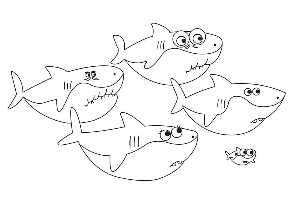 Desenhos do Baby Shark para colorir