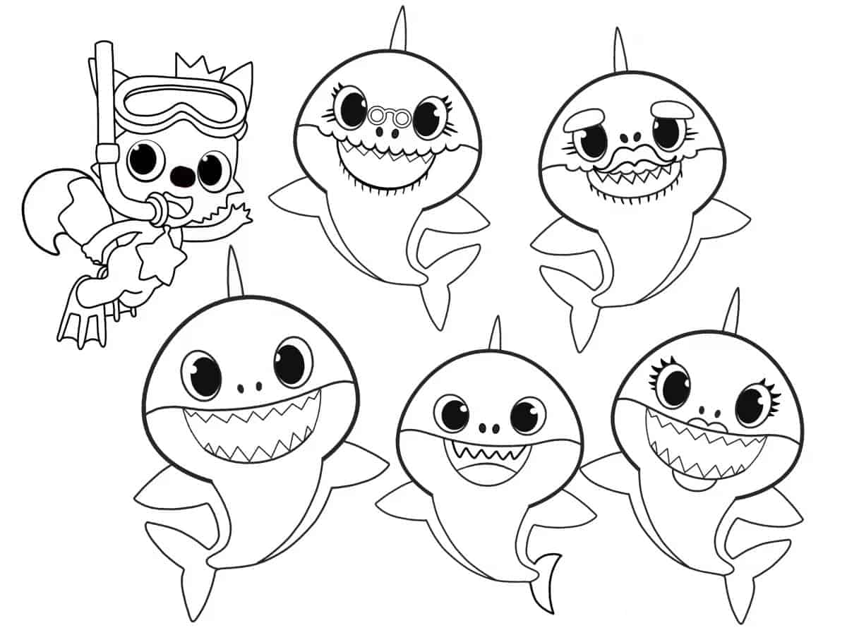 Desenhos do Baby Shark para colorir