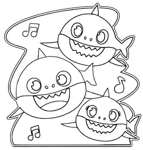 Desenhos do Baby Shark para colorir