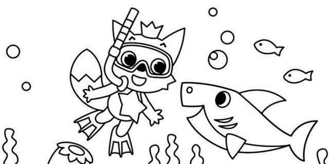 Desenhos do Baby Shark para colorir