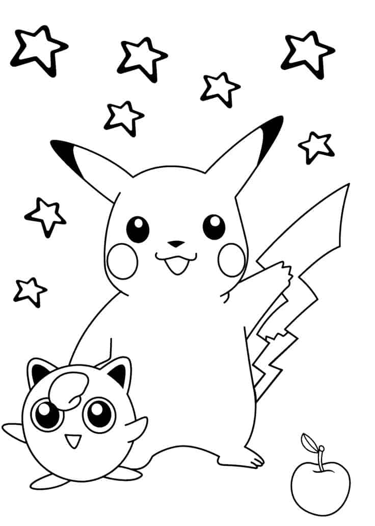 Desenhos do Pikachu para imprimir e colorir