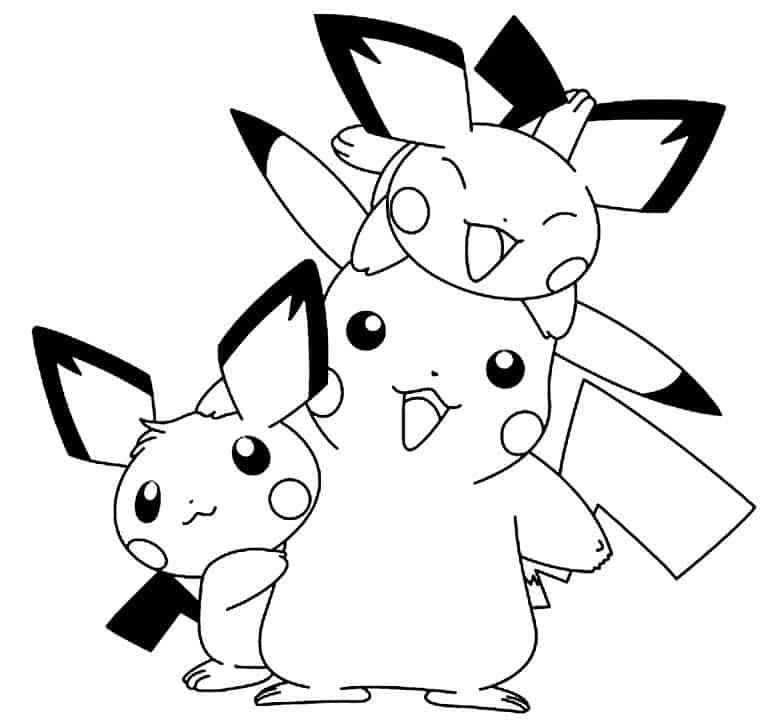 Desenhos do Pikachu para imprimir e colorir