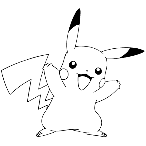 Desenhos do Pikachu para imprimir e colorir