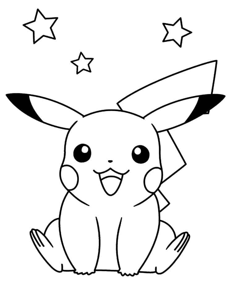 Desenhos do Pikachu para imprimir e colorir