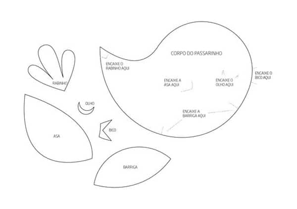 Moldes de passarinhos para imprimir