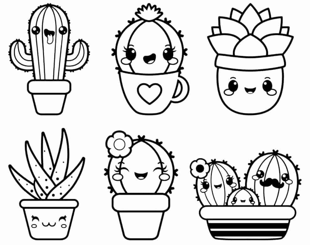 Desenhos de Kawaii para colorir