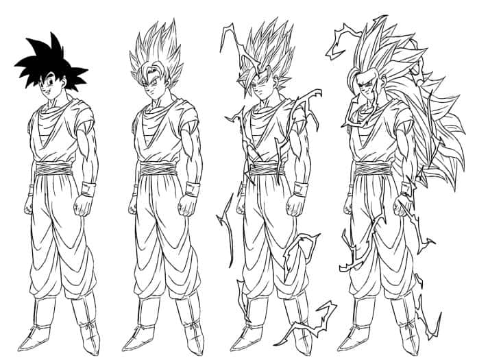 Goku para colorir