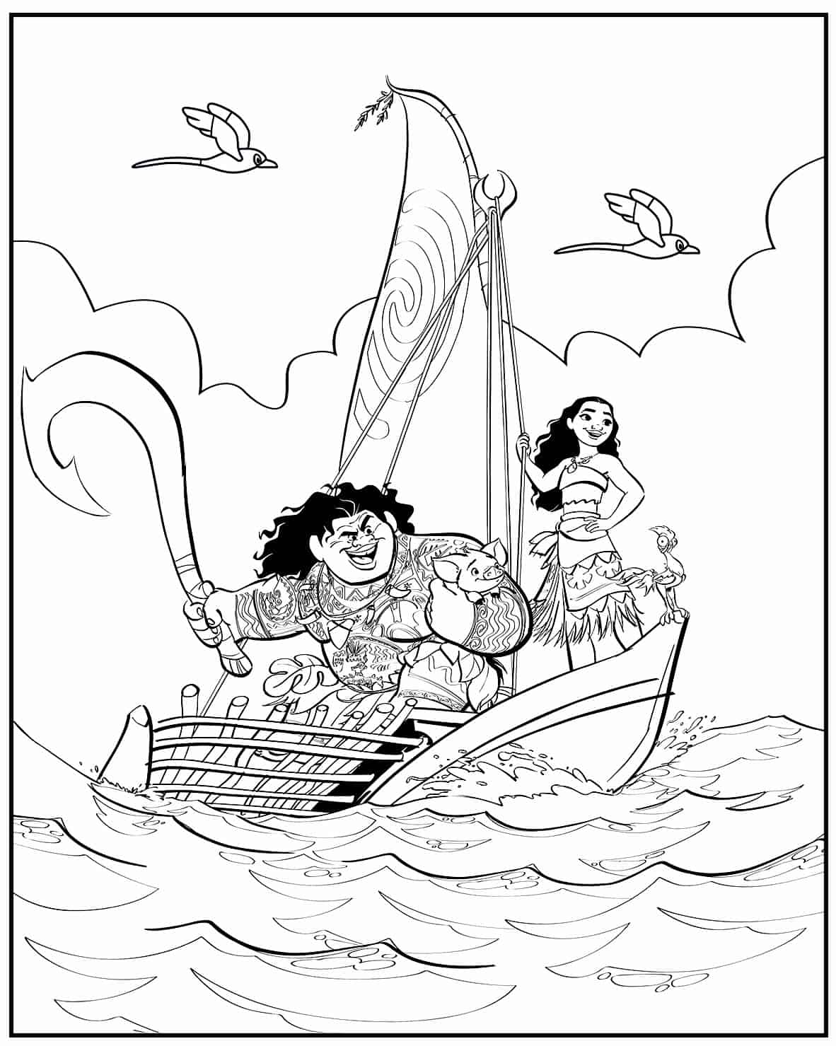 Moana para colorir