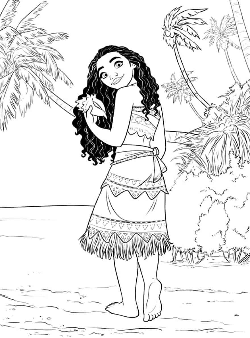 Moana para colorir