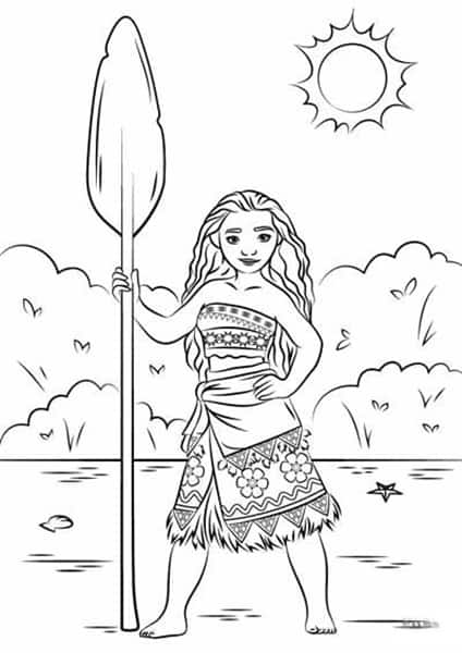 Moana para colorir