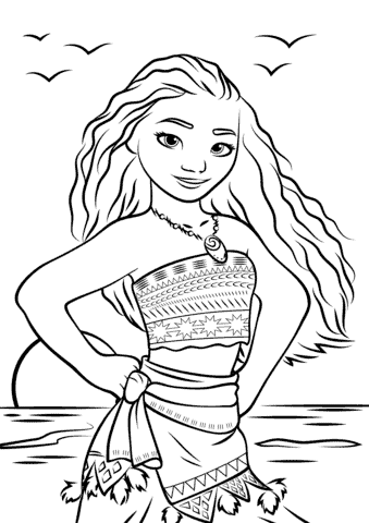 Moana para colorir