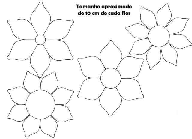 Moldes para fazer girassol de papel