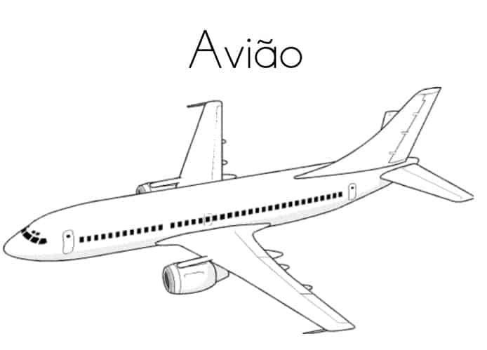 Avião para colorir