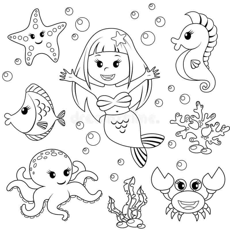 Desenhos de sereia para colorir