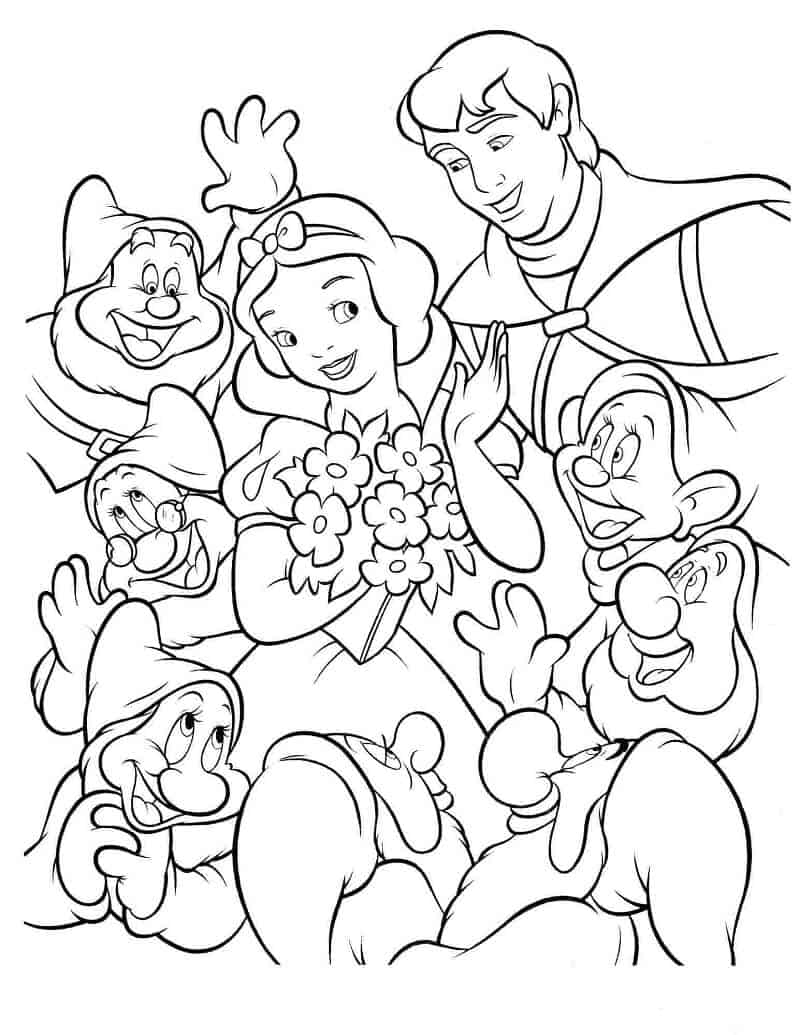 Branca de neve para colorir