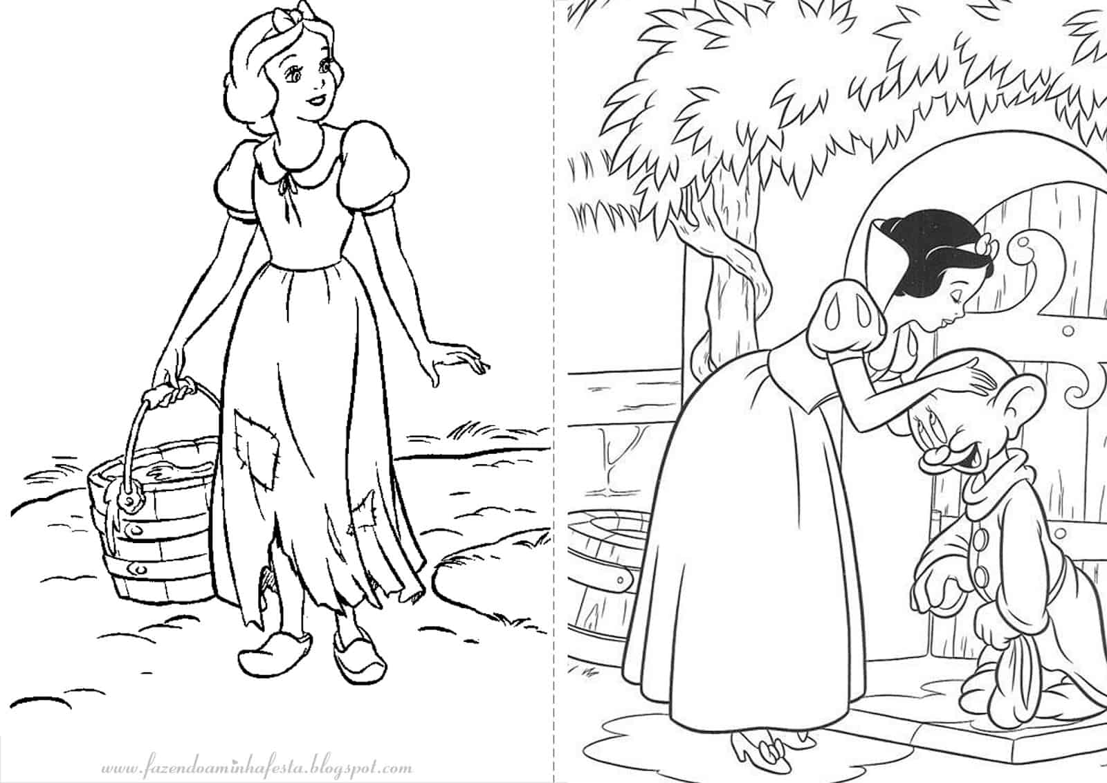 Branca de neve para colorir