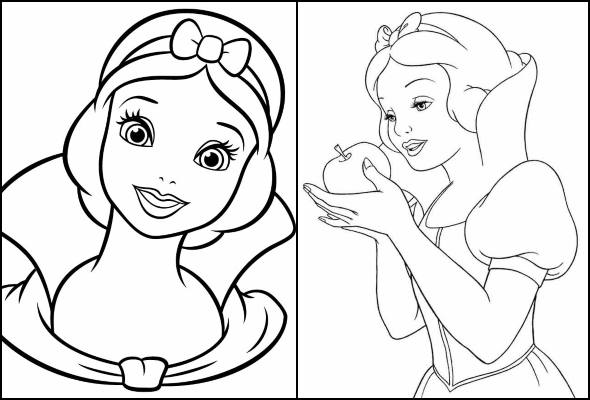 Branca de neve para colorir